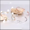 Braccialetti da sposa Braccialetti con nodo a cravatta Braccialetti con polsino a torsione semplice Gioielli aperti Moda regolabile per le donne Braccialetti con consegna a goccia Dhu97