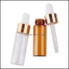 Packing Bottles L 5Ml Transparent Brown Glass Plastic Dropper Bottle Portable Essential Oil Per Sample Test Drop Delivery Office Sch Dh3Bf