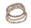 Corda elastica a mano fili di perline bracciale naturale perla d'acqua dolce a quattro colori selezione di colore viola rosa bianco regalo per donne