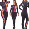 Racing Sets Women's Long Sleeve Pro Team Triathlon Suit Cycling Jersey Skinsuit Jumpsuit Maillot Ropa Ciclismo Set Pink Gel