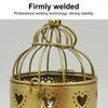 Christmas Decorations Nordic Style Hanging Bird Cage Candle Holder Xmas Theme Wrought Iron Golden Hollow Cylinder Decoration For Home