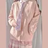 حياكة النساء المحملات على الطراز الياباني ربيع الخريف الخامس القطن العنق المحبوك JK Cardigan Cardigan Multicolor Cosplay Wear's Wear 221111