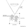 Choker Simple Family Pendant Necklace Couple Heart Full Cubic Zirconia Cute Boy Girl For Women Jewelry Gift