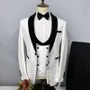 Ternos masculinos Blazers 3 PCs Terne Set Jacket Calça Vesto / Boutique Wedding Pattern Dark Man Host Formal DressCoat Troushers 221111