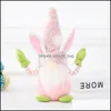 Autres fournitures de fête de fête Lapin de Pâques Gnome poupée naine sans visage avec la main en peluche lapin fête de vacances décoration de table Drop Del Dhj0H