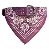 Table Napkin Puppy Triangle Napkin Leather Towel Neck Scarf Collar With Saliva Bandana Neckerchief Adjustable Cat Dog 5 Sizes 1148 V Dhb48