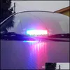 Ampoules de voiture Car Police Strobe Warning Light 8 Led Emergency Red / Blue Yellow / White Beacon Flashing Lamp Sucker On Windshield Drop Deliv Dhe1A
