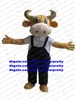 Mascot Costume Buffalo Bison Wild Ox Bull Cattle Calf Vuxen Cartoon Character Sätt på fin scenkonst ZX1054