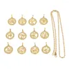 Hangende kettingen 12 pc's twaalf sterrenbeelden voor vrouwen meisje gouden kleur horoscoop star bord sieraden cadeau