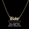 Choker Titanium Steel Word Baby Necklace Kvinnlig mode rostfritt hänge engelska brev