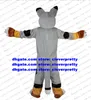 Szary biały pluszowy futrzany Fox Mascot Costume Husky Dog Wolf Fursuit Adult Cartoon Postacie Mise en Scena Obraz Reklama ZZ7570