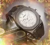 Relojes de correa de silicona de caucho para hombre populares 42 mm Presidente Deportes Cronógrafo al aire libre Movimiento de batería de cuarzo Todo el crimen Reloj analógico militar Reloj de pulsera