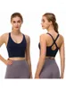 Yoga Outfit 2022 Women Double Shoulder Fitness Running Bra Bella schiena Biancheria intima sportiva Assorbimento di umidità Asciugatura rapida Boxe