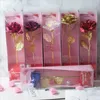 Autres fournitures de fête de fête 24 carats Feuille d'or Rose Fleur avec boîte Anniversaire Saint Valentin Mariage Anniversaire Fête Fleurs romantiques DHFRC