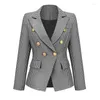 Women's Suits Autumn/Winter Women's Fitted Houndstooth Jacket Casual Long Sleeve Blazer Office Lady Warm Business Top Cardigan Woman