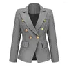 Damenanzüge Herbst/Winter Damen taillierte Jacke mit Hahnentrittmuster, lässiger Langarm-Blazer, Bürodame, warmes Business-Oberteil, Strickjacke für Damen