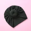 Hoeden meisjes wafel knoop knoop baby ronde bal tulband headwraps winter warme beanie caps voor kinderhoofdbanden