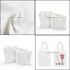 Storage Bags Blank Sublimation Bag Diy White Polyester Cotton Fabric Shoder Bags Heat Transfer Printing Tote For Grocery Drop Delive Dhqe0