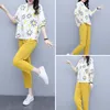 Kvinnors tr￤ningsdr￤kter Kvinnor Summer Fashion Two-Piece Set Pants Set Outfits Female Printed Tops Suits Casual 2 PCS Matching