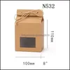 Emballage cadeau Boîte d'emballage de thé Carton Papier kraft Plié Stockage de conteneurs de noix pour aliments Debout Sacs d'emballage Emballage cadeau Drop Delivery Dhxdq