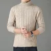 Männer Pullover Winter High Neck Dicke Warme Pullover Männer Rollkragen Slim Fit Pullover Strickwaren Männlichen Baumwolle Top Kleidung Drop