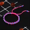 Очарование браслетов модные смоля Bead Bead Evil Blue Eye Bracelet Bracelet Mticolor String Brawed Brasles Bracelets для любовников Регулируйте dhkfj