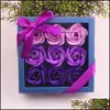 Couronnes De Fleurs Décoratives Savon Rose Boîte 9 Pcs Pétale Artificielle Cadeau Saint Valentin Mariage Fiançailles Anniversaire Drop Delivery Accueil G Dhueg