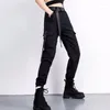 Pantaloni da donna Capris da donna Cargo grunge da donna con cintura Punk Vita alta Pantaloni da jogging larghi sportivi Hip Hop Baggy Hippie Harem