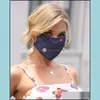 Designer masker mode bl￥ flexibel ansiktsmasker fj￤rilsblomma planet hj￤rttryckt mascherine earloop adt dam skydd respi dhqsy