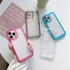 Call Phone Cases Space Transparent Clear Shockproof Protection Case Back Cover Metal Button For Apple iPhone 14 13 12 11 Pro Max XR XS X 8 Plus