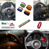 يغطي عجلة القيادة من الجلد الأحمر المركز العلوي تغطية العلم إيطاليا مع ملصق لـ Abarth 500 595 695 Spider 124