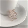 Stift brosches crystal snöblomma brosch pin charm kvinnor pärla pendel rhinestone stor snöflinga vinter tema julbroscher hela dhvjx