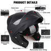 Fahrradhelme Uchoose Unisex Motorradhelm DOT-Zertifizierung Doppellinsen-Querschnittshelm Sicherheit Modularer Klapphelm Helm mit Visier T221107