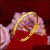 bangle bangle محفورة دبي التقليدية النساء الذهب الأصفر المملوءة أنثى ضبط سوار هدية جميلة إسقاط تسليم المجوهرات brac dh5r3