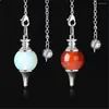 Pendant Necklaces Style 6pcs/Lot Natural Stone Jewelry Cone Spirit Place Agatess Aura Men And Women Divination