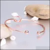 Braccialetti da sposa Braccialetti con nodo a cravatta Braccialetti con polsino a torsione semplice Gioielli aperti Moda regolabile per le donne Braccialetti con consegna a goccia Dhu97