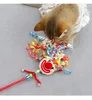 Cat Toys Ins Wand Clown Stick Plush Ball oraz długi dzwonek drażniący się zabawka Świąteczna interaktywna