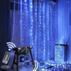 Cordas 3M LED Festoon Cortina de luz Guirlanda na janela Luzes de corda operadas por bateria Natal Fada ano iluminação do quarto