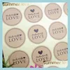 Tags Price Tags Card 12Pcs Handmade Wtih Love Heart Round Scrapbooking Paper Labels Seal Sticker Diy Gift Dia 3 8Cm Drop Delivery Dhokz