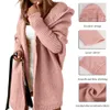 Kvinnors stickor Tees Long Hooded Cardigan Women Solid Color Braid Knit Overcoat Loose Ladies Sweaters Coat Plus 221111