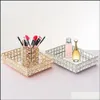 Decorações de Natal 1pcs Square Crystal Crystal Cosmetics Armazy Storage Snacks Plate Fruit Recurter Decoração de casamento Drop de dh2uq