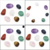 Loose Gemstones 7Pcs/Set Loose Chakra Healing Reiki Natural Tumbled Stone Irregar Polishing Rock Quartz Yoga Meditation Energy Stone Dh4Hw