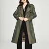 Trench da donna New High Fashion Women # 039; s impermeabile in cotone lungo doppio petto The Westminster Heritage Trench Coat Top Quality BS127