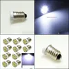 Lâmpadas de carro 10Pcs E10 Ey10 3020Smd 8 Led White Lights Miniature Screw Bb Lamp Para Diy Lionel Dc 12V Drop Delivery Mobiles Motorcycles Dhwe4