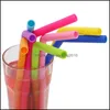 Pailles à Boire St Sile Stripes 6 Couleurs Eco Sts Réutilisables Pour Tasses De 800 Ml Smoothie Sucker Flexible 616 V2 Drop Delivery Home Dh1Xr