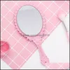 거울 빈티지 패턴 손잡이 메이크업 미화 청동 로즈 골드 핑크색 블랙 컬러 개인 화장품 드롭 배달 홈 정원 DHTPO