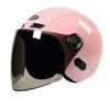 Caschi da ciclismo Casco da moto elettrico carino Visiera a lente singola Casco da moto rosa Bicicletta Uomo Donna Scooter estivo Moto Casco T221107