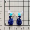 Stud Luxe Donne Quarzo rosa Sodalite Placcato oro Pietre Orecchini di cristallo di guarigione Partito Bold Art Dec Gioielli Bijoux Intero 2027525