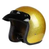 Casques de vélo 3/4 Open Face Casque de moto Retro Vintage Casques Jet en cuir Moto Cruiser Chopper Scooter DOT Certification T221107