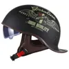 Fietsen helmen motorfiets helm retro bromfietshelm elektrische scooter vintage half face biker volwassenen goederen vespa motor met zonbeschermingslens t221107